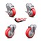 Service Caster 4 Inch Red Polyurethane Wheel Swivel Bolt Hole Caster Set with 2 Brake SCC SCC-BH20S414-PPUB-RED-TLB-2-S-2 - alternate 1